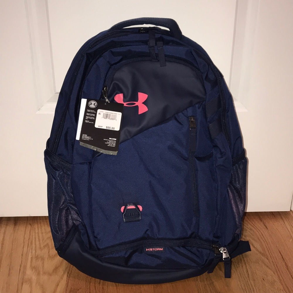 NEW WITH TAGS Navy Blue/Pink Under Armour Backpack